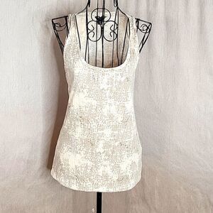 ANN TAYLOR Tan Sequined Sleeveless‎ Blouse Small Petite